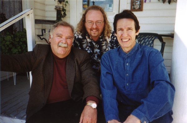 Paul Partain, Tim Harden and Ed Neal on the steps of the Kingsland Old Town Grill.