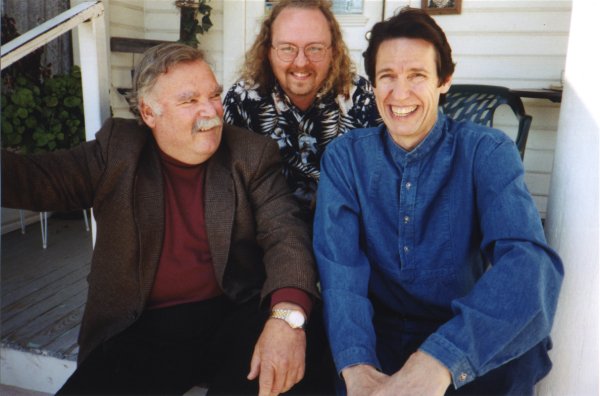 Paul Partain, Tim Harden and Ed Neal on the steps of the Kingsland Old Town Grill.