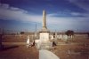 The column and casket at the TCM cemetery.