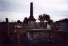 The column and casket at the TCM cemetery.